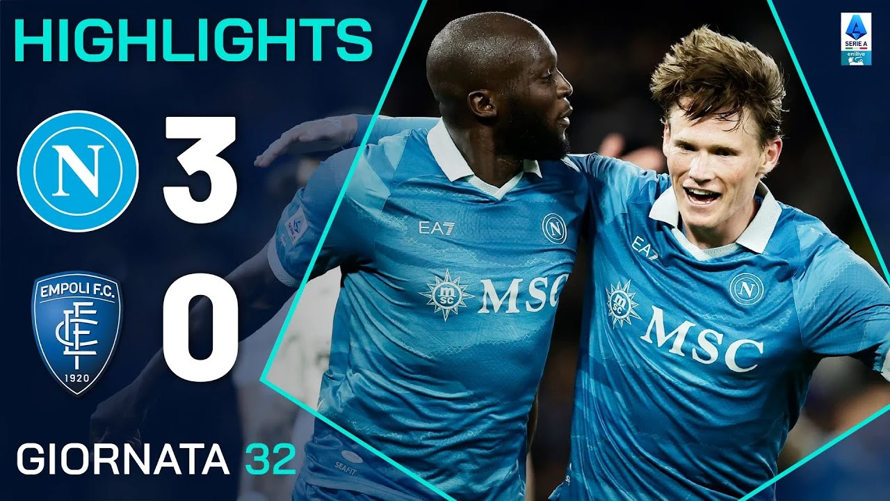 Napoli trionfa 3-0 sull’Empoli con doppietta di McTominay e gol di Lukaku, consolidando la corsa allo scudetto