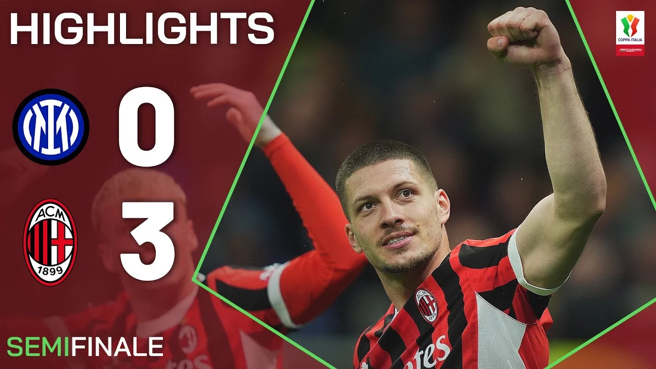 Milan Travolge l’Inter 3-0 e Vola in Finale di Coppa Italia